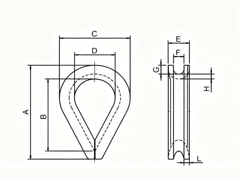 DIN 6899A Thimble HDG Diagram