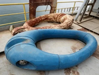 Permanent Wire Chaser installed on semi-submersible drilling rig mooring system