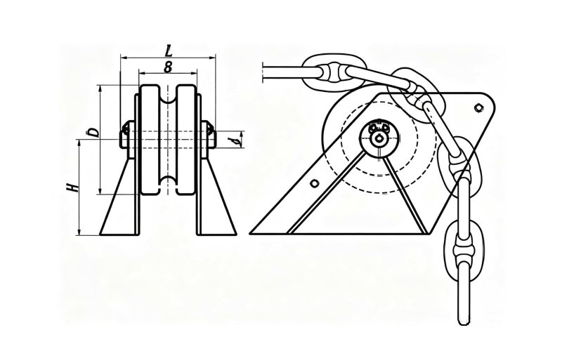 Anchor Chain Wheel For Hawse Pipe Drawing: