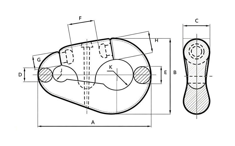 Pear Shaped Shackle Grade 3 Drawing: Pear Shaped Shackle Grade 3 Drawing: