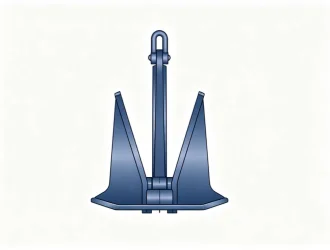 D'Hone type anchor side view – fully balanced stockless design
