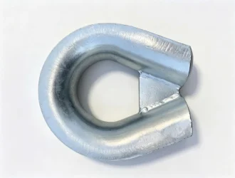 K3B thimble detail – hot-dip galvanized finish, rounded edges for rope protection