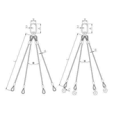 WS33 Four-leg Swaged Sling Assembly