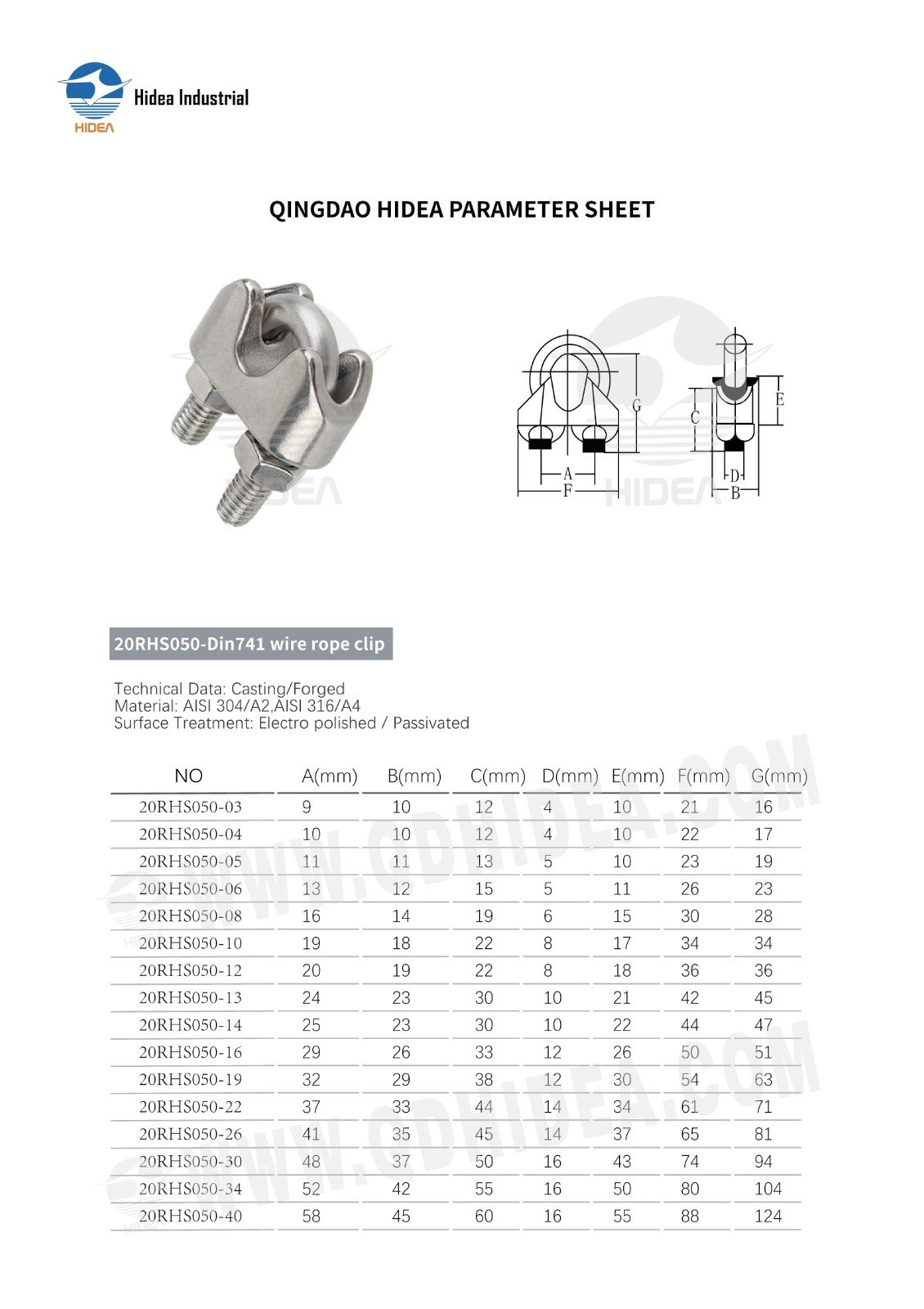 Stainless Steel U-Bolt Clip Specification