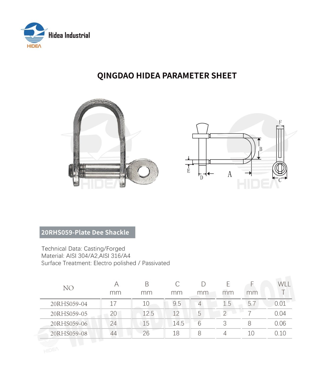 Stamped Dee Shackle Specification