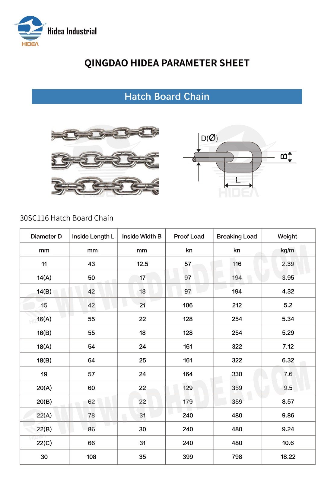 Marine Hatch Cover Chain Speciation