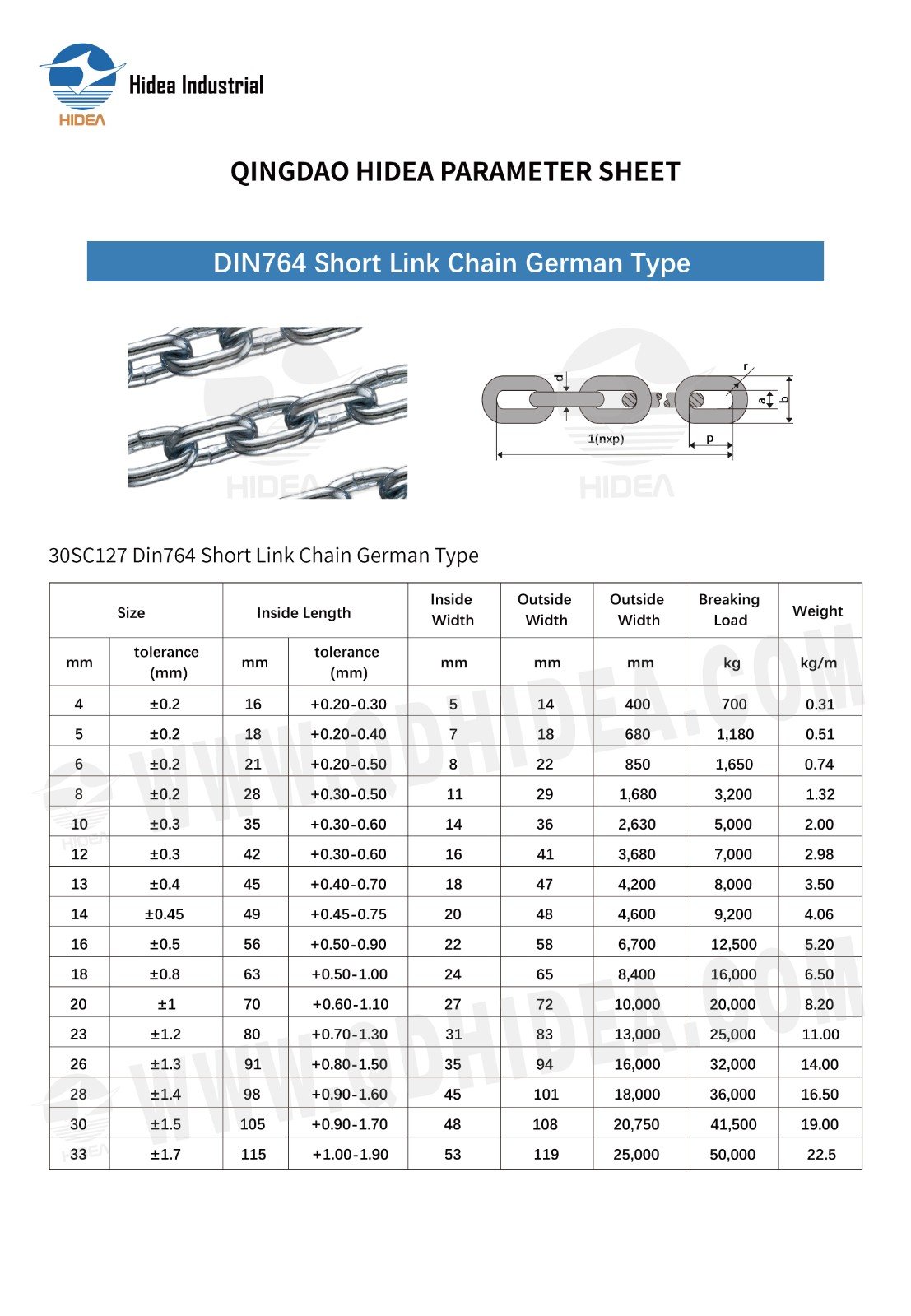 HIDEA Din764 Marine Chain for Anchoring & Mooring