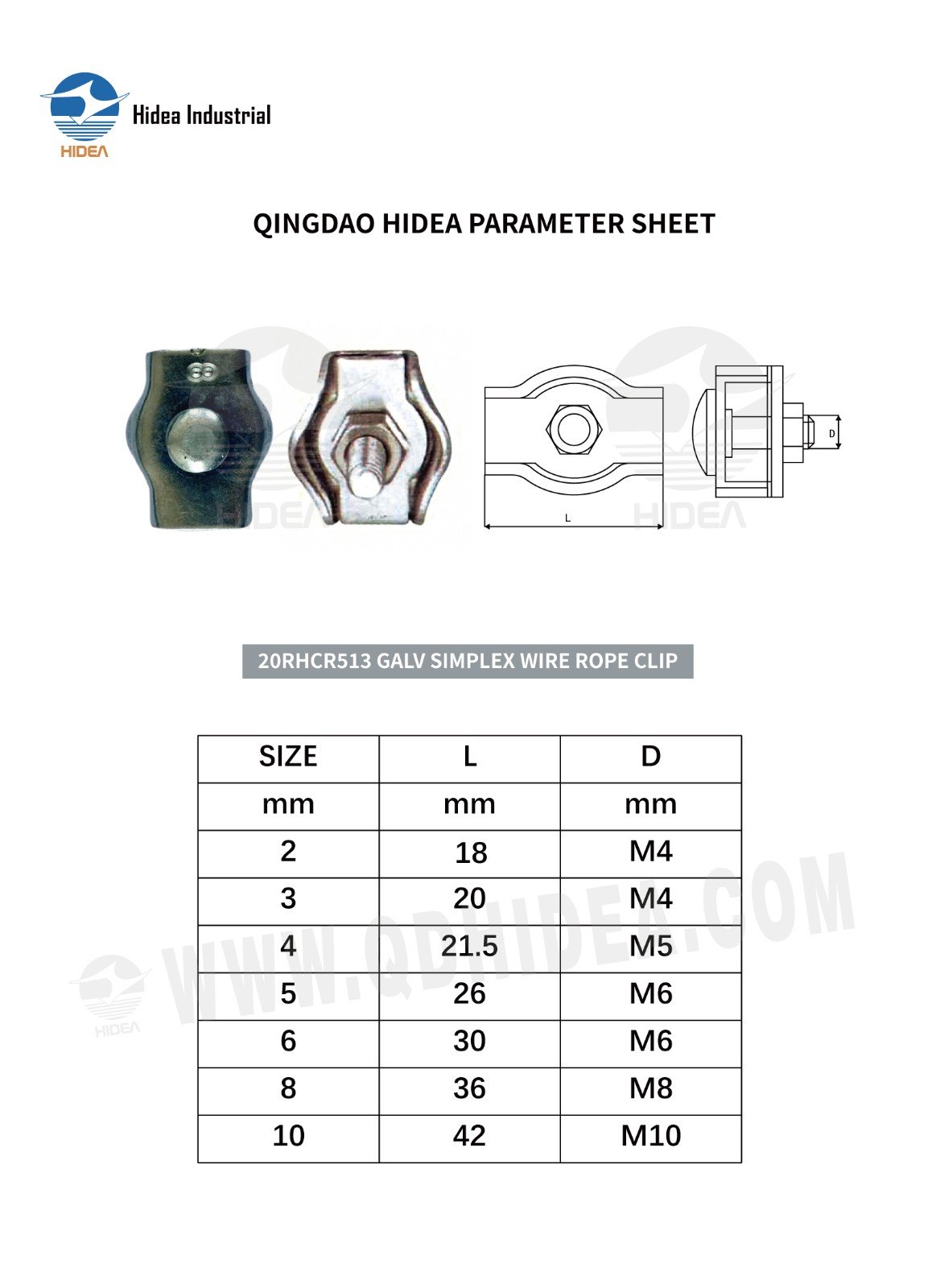 Single Cable Clamp Specification