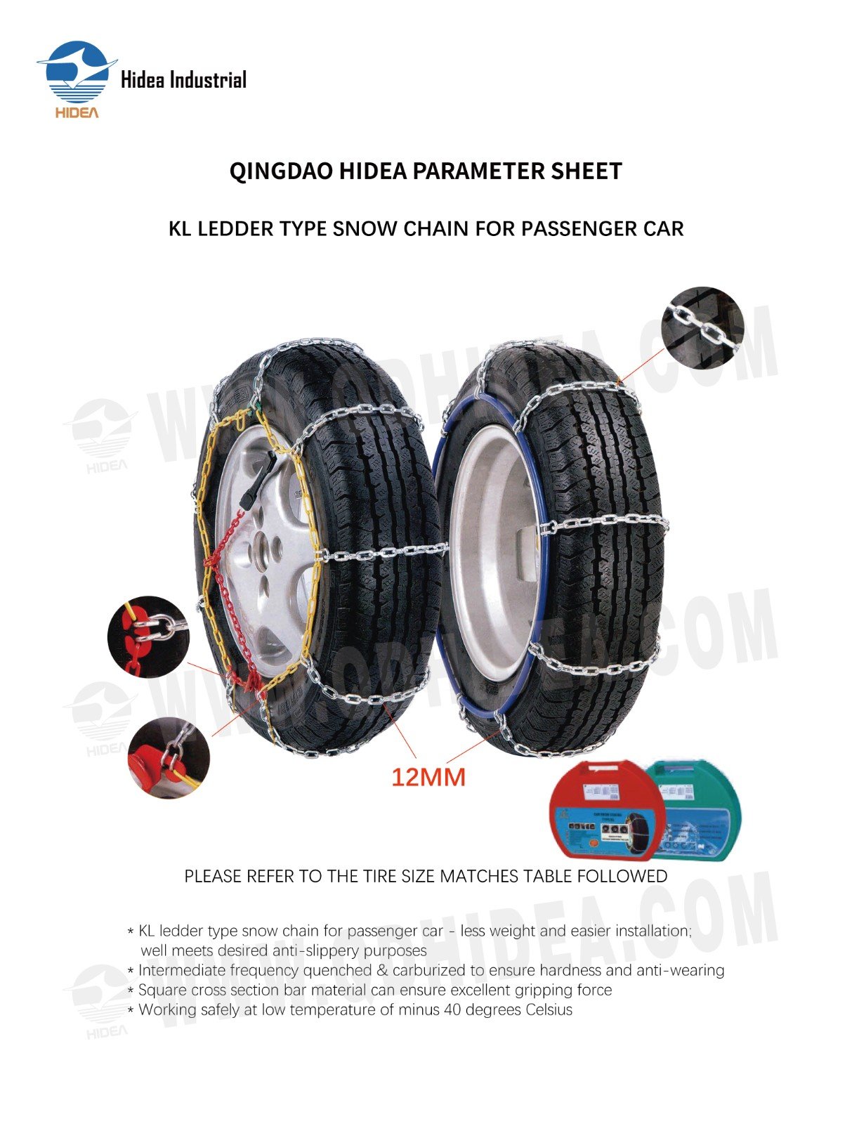 Ladder Type Passenger Car Tire Chains Specification