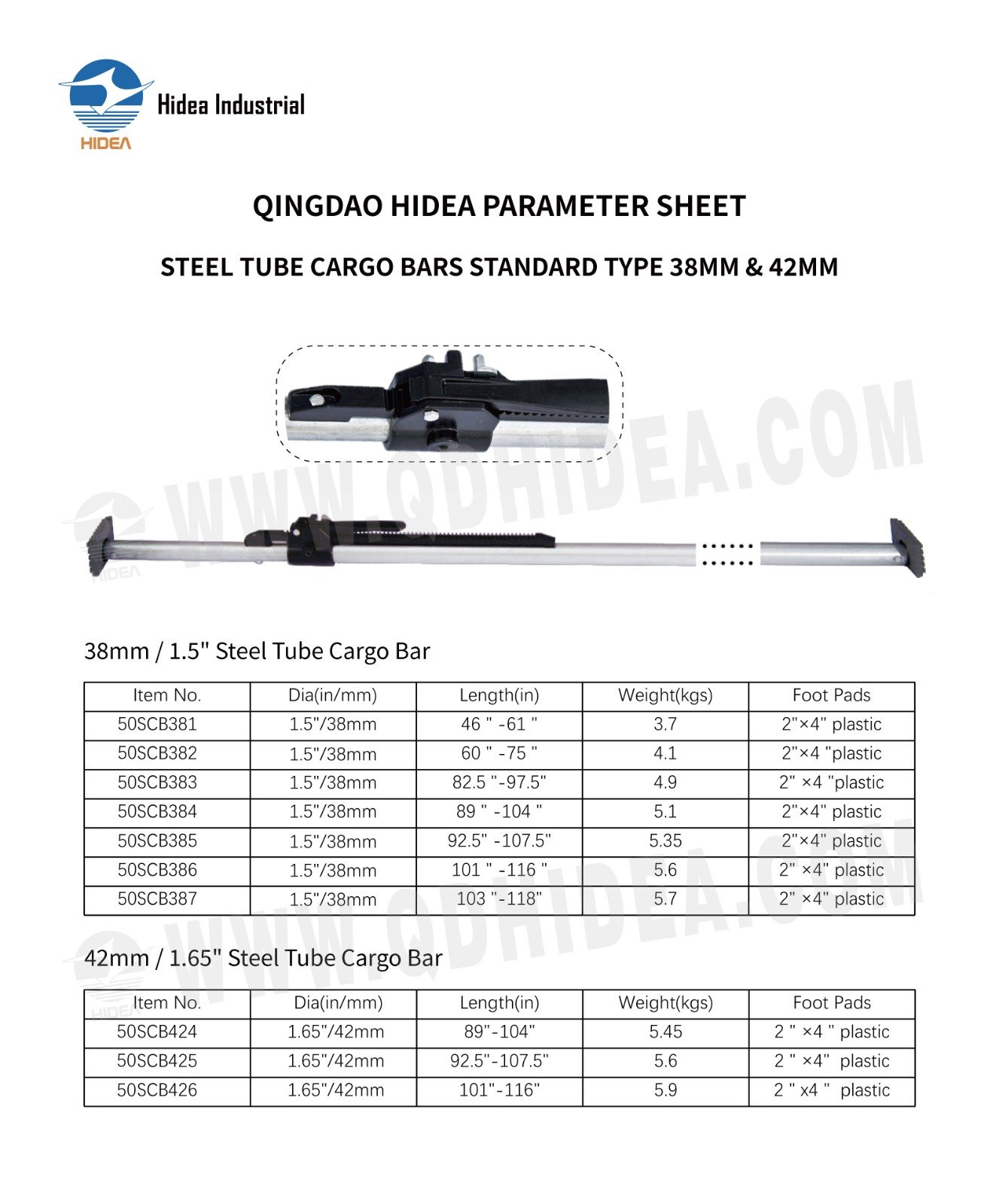 HIDEA Steel Tube Cargo Bars for Load Securement