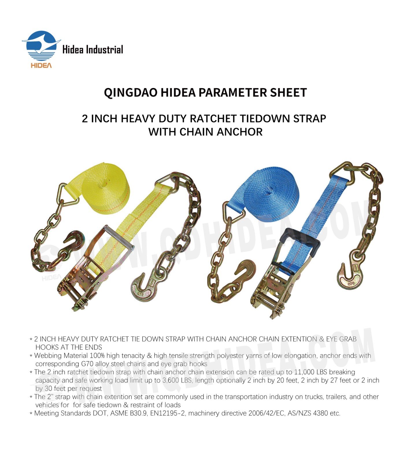 HIDEA Chain Anchor Ratchet Strap