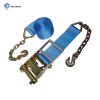 4 INCH HEAVY DUTY RATCHET TIEDOWN STRAP WITH CHAIN ANCHOR