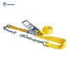 3 INCH HEAVY DUTY RATCHET TIEDOWN STRAP WITH CHAIN ANCHOR