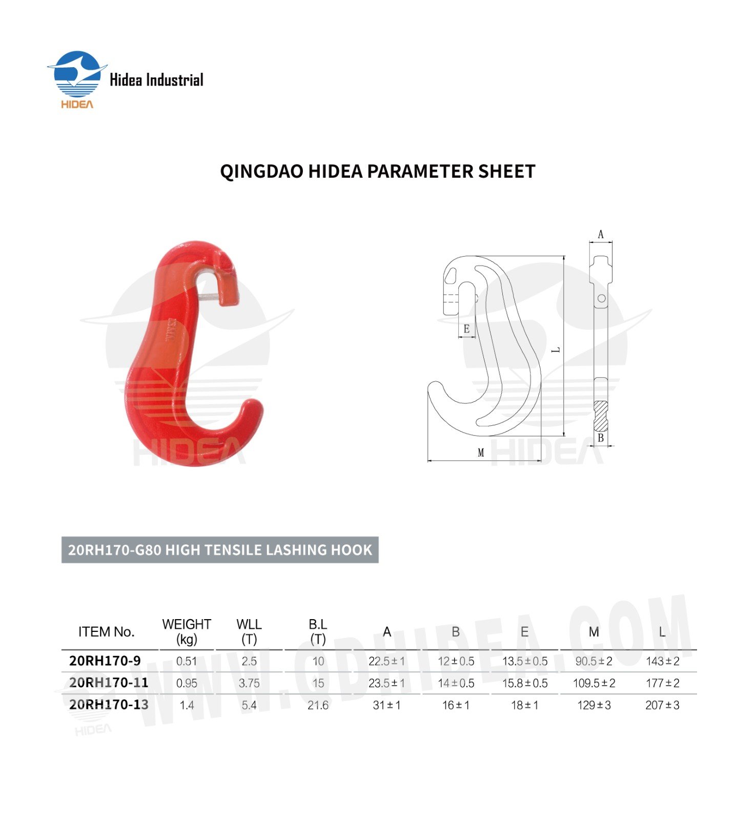 HIDEA G80 High Tensile Lashing Hook
