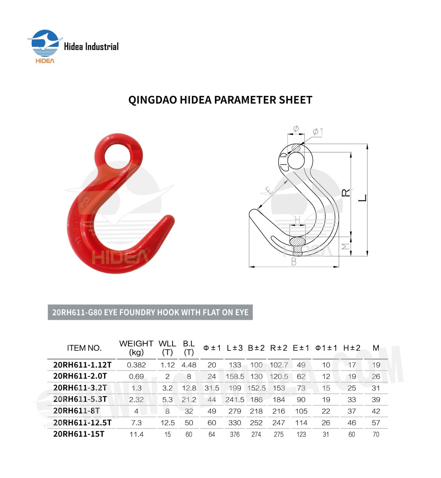 HIDEA G80 Eye Foundry Hook with Flat On Eye