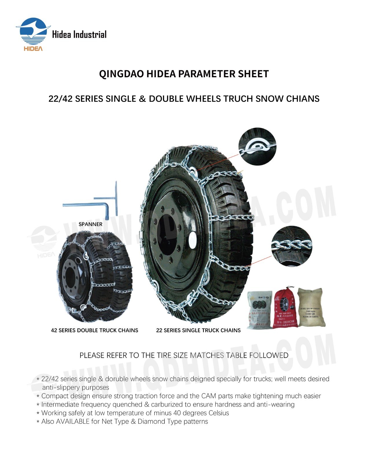 HIDEA 22/42 Series Truck Snow Chain