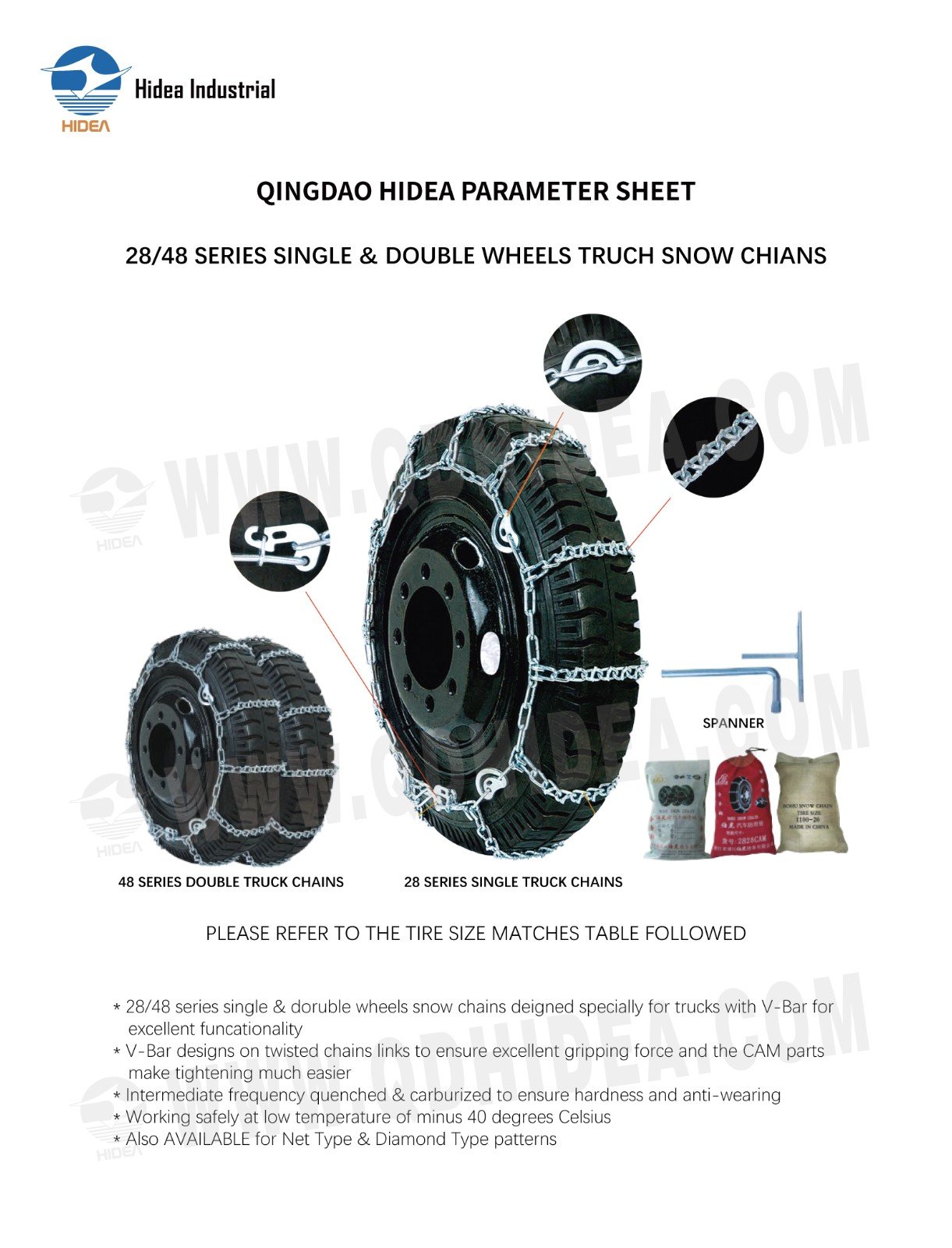 HIDEA 22/48 Series Truck Snow Chains