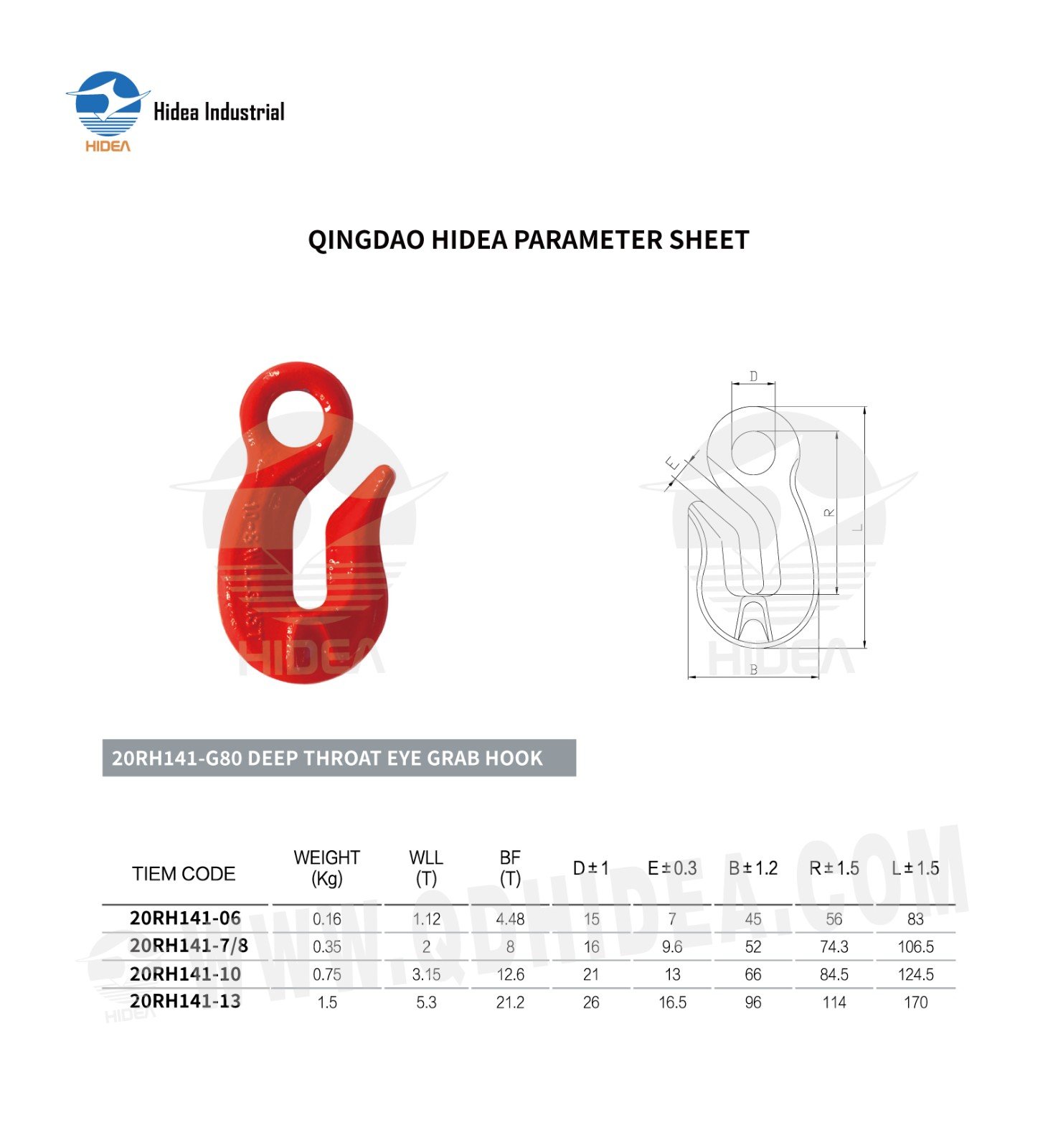 HIDEA Grade 80 Deep Throat Eye Grab Hook