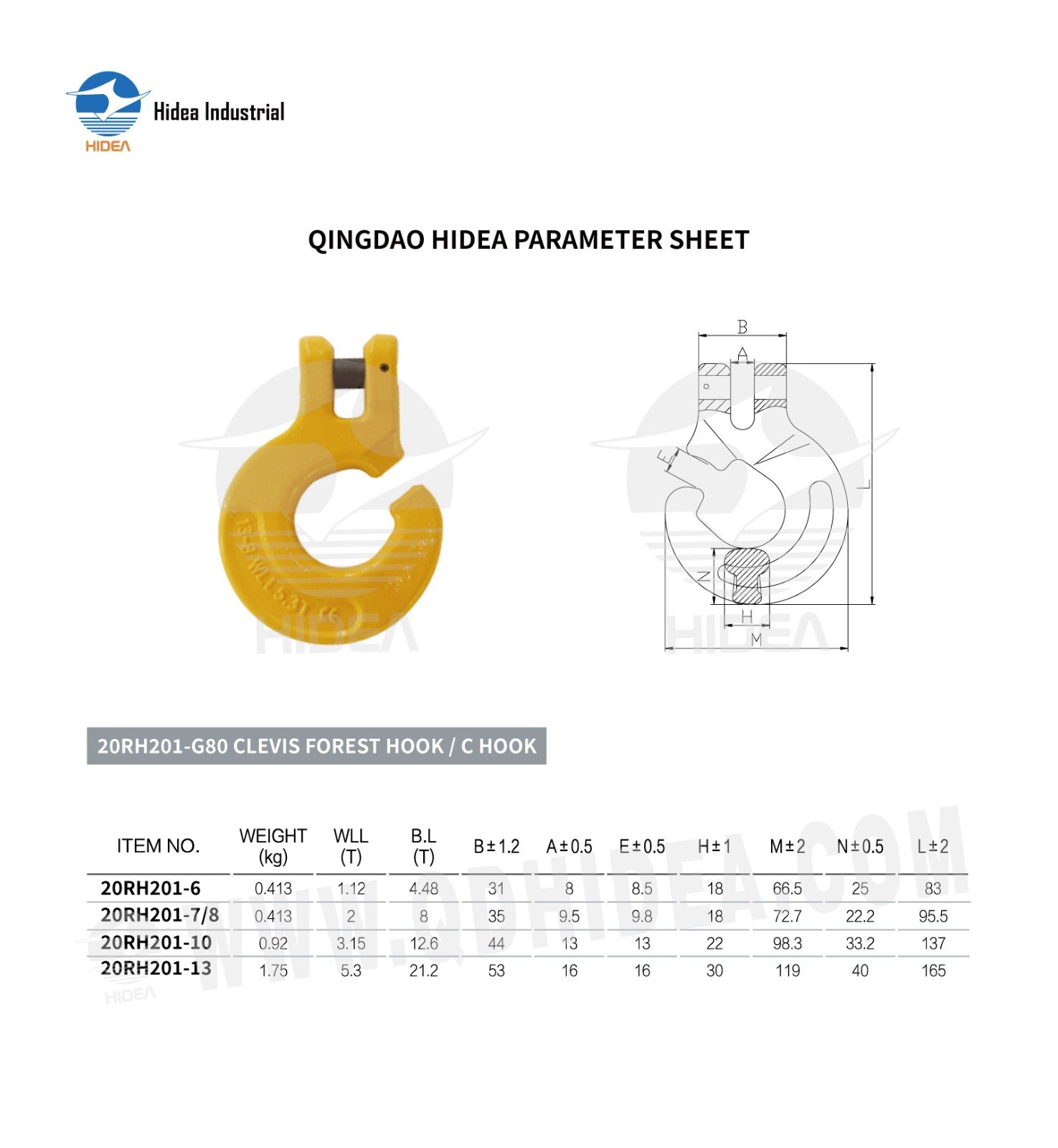HIDEA G80 Clevis Forest Hook C Hook