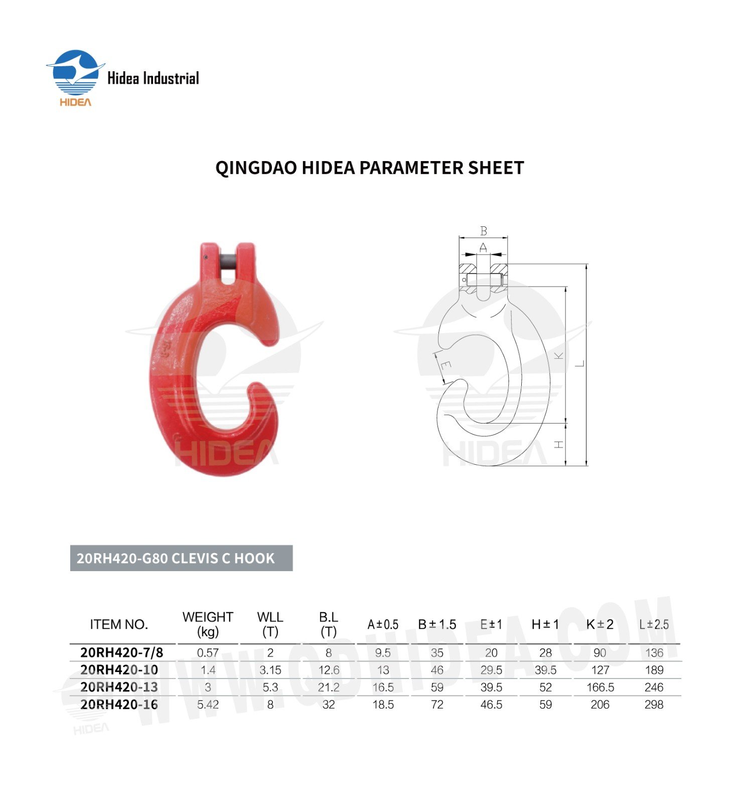 HIDEA Grade 80 Clevis C Hook