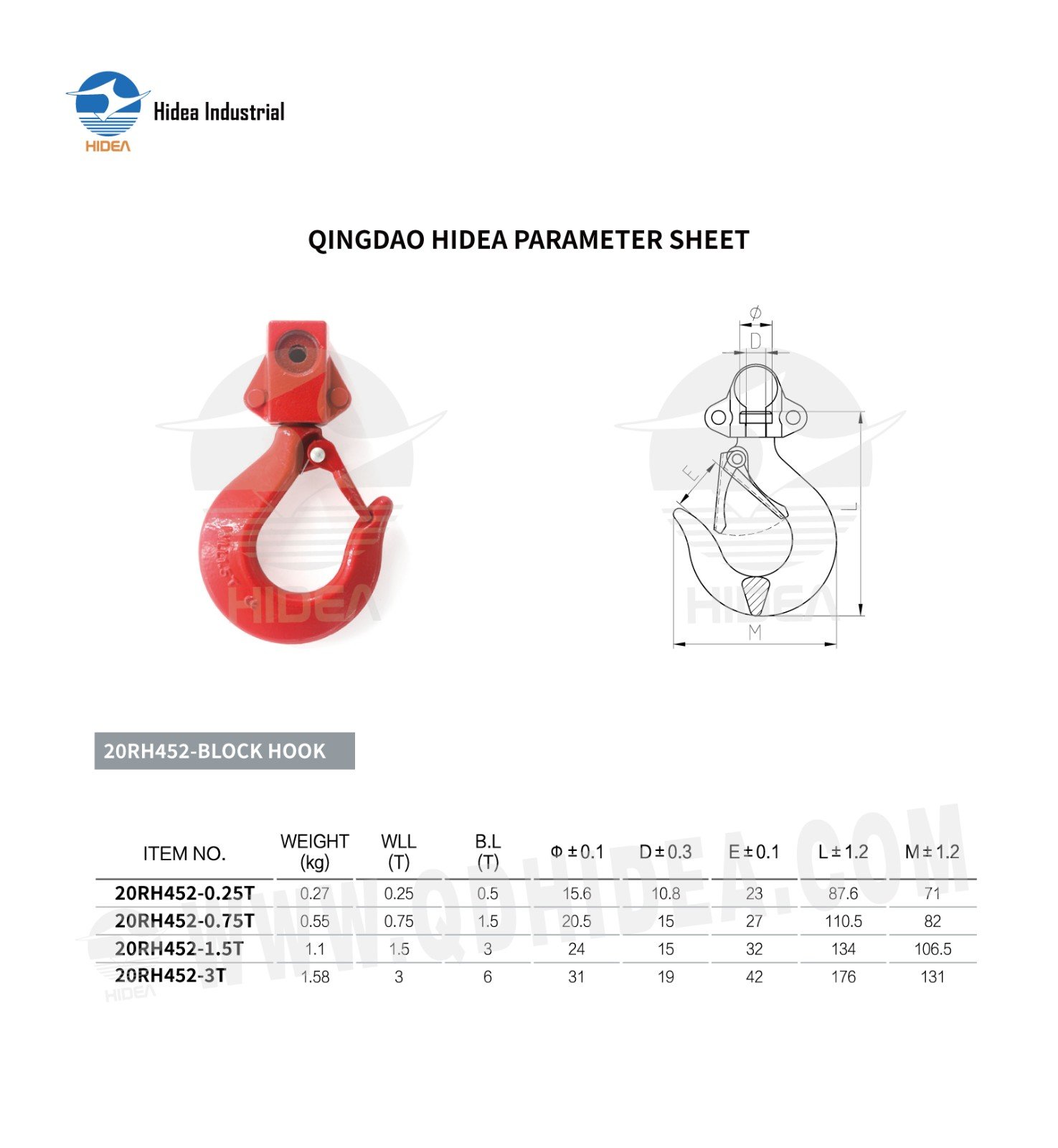 HIDEA G80 Bottom Hook for Chain Block Chain Hoist with Latch