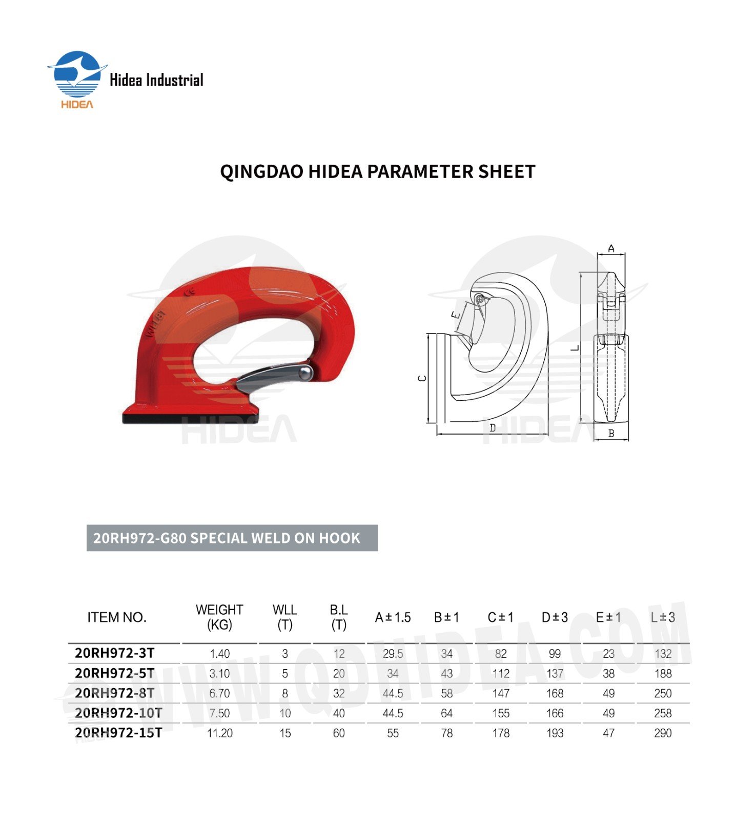 HIDEA Grade 80 Special Weld On Hook