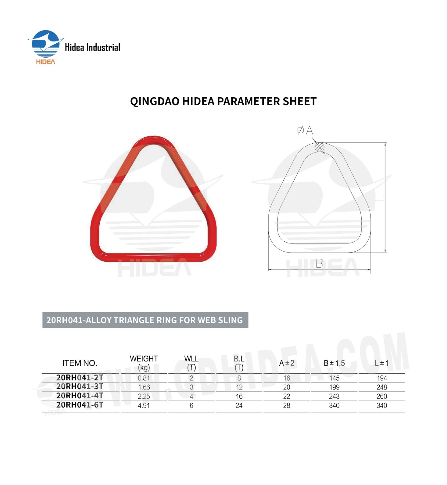 HIDEA G80 Alloy Triangle Ring for Web Sling