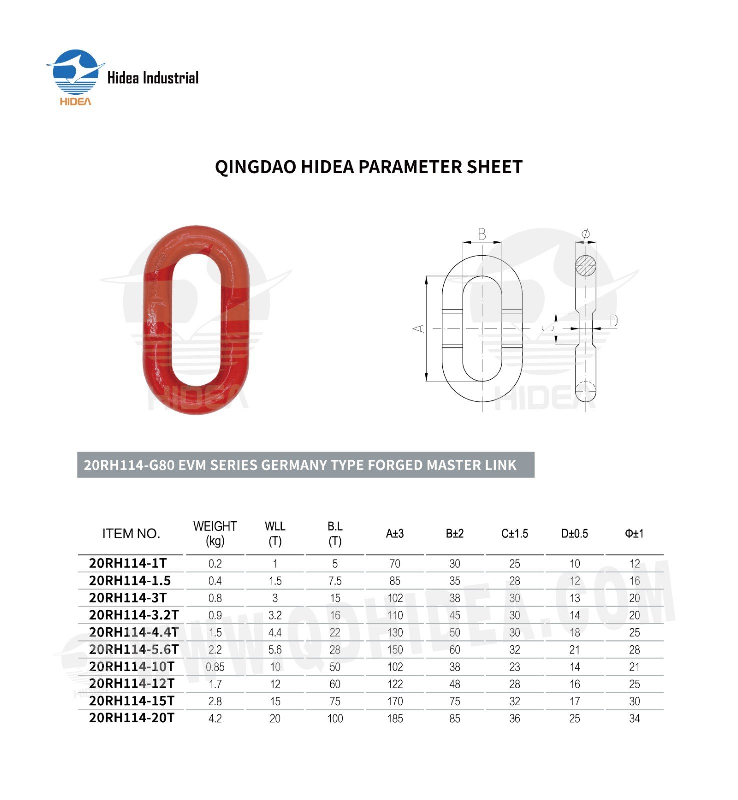 HIDEA G80 EVM Series Germany Type Forged Master Link