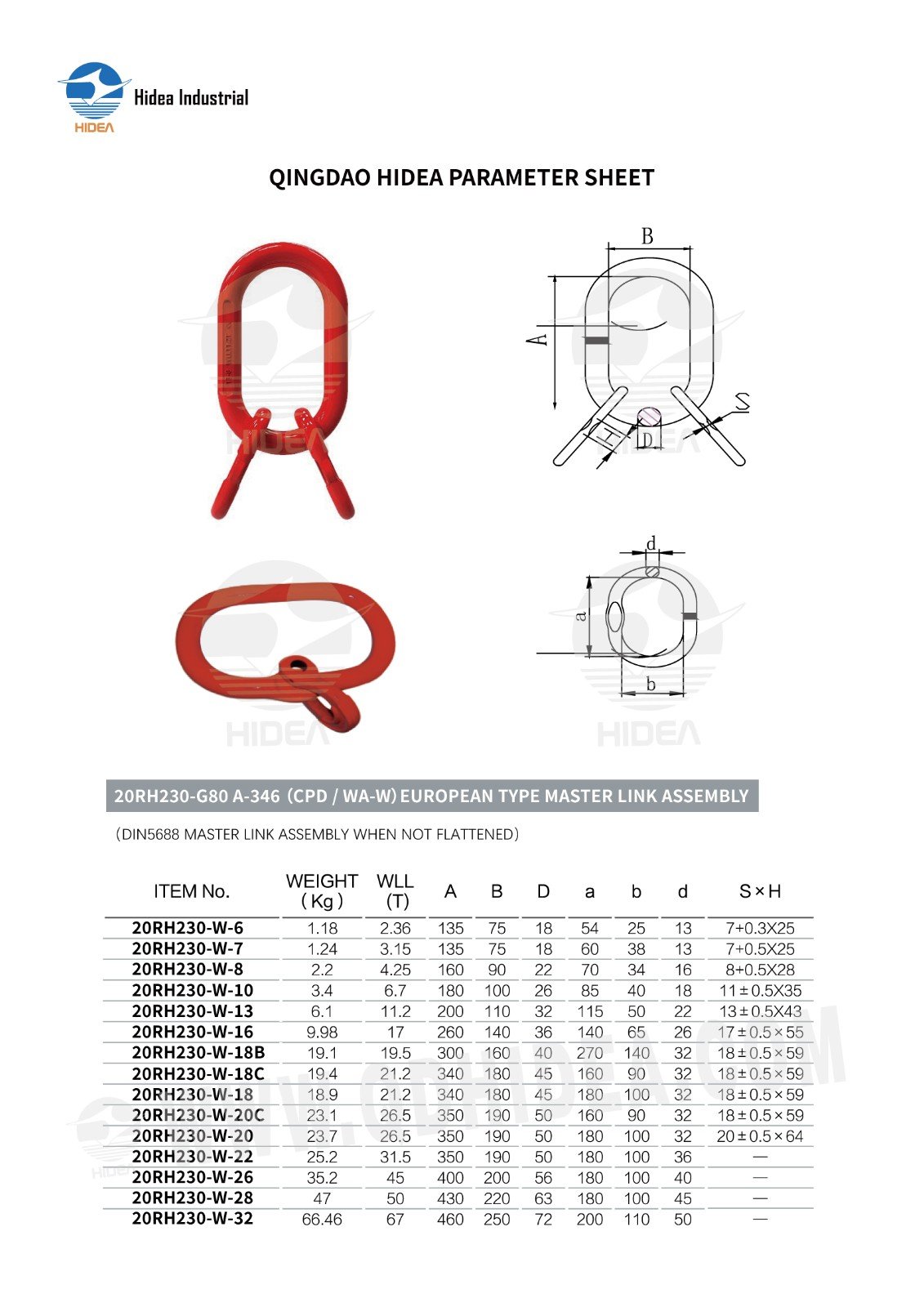 HIDEA G80 A-346 European Type Master Link Assembly