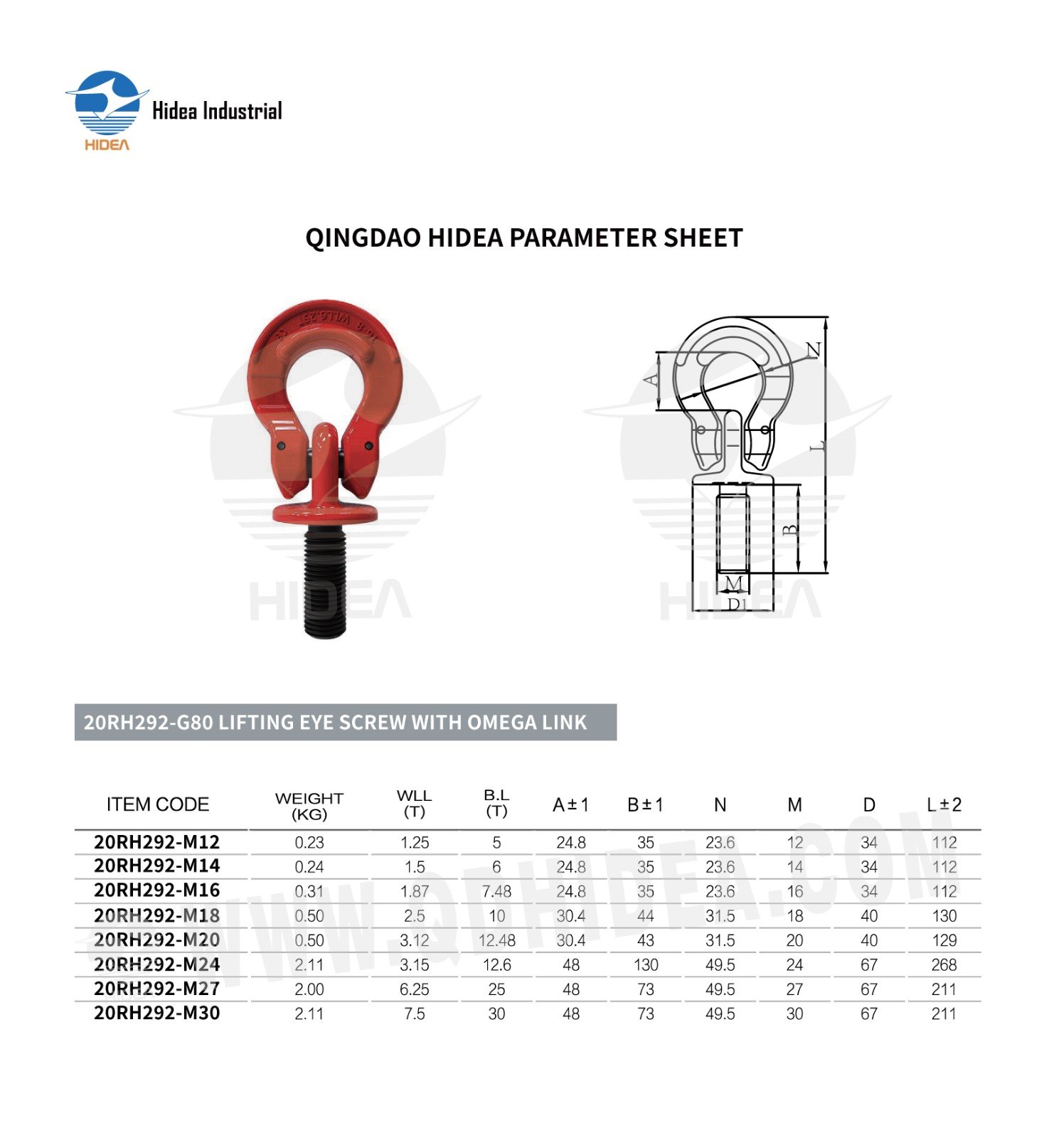 HIDEA G80 Eye Screw Lifting Point for Chain