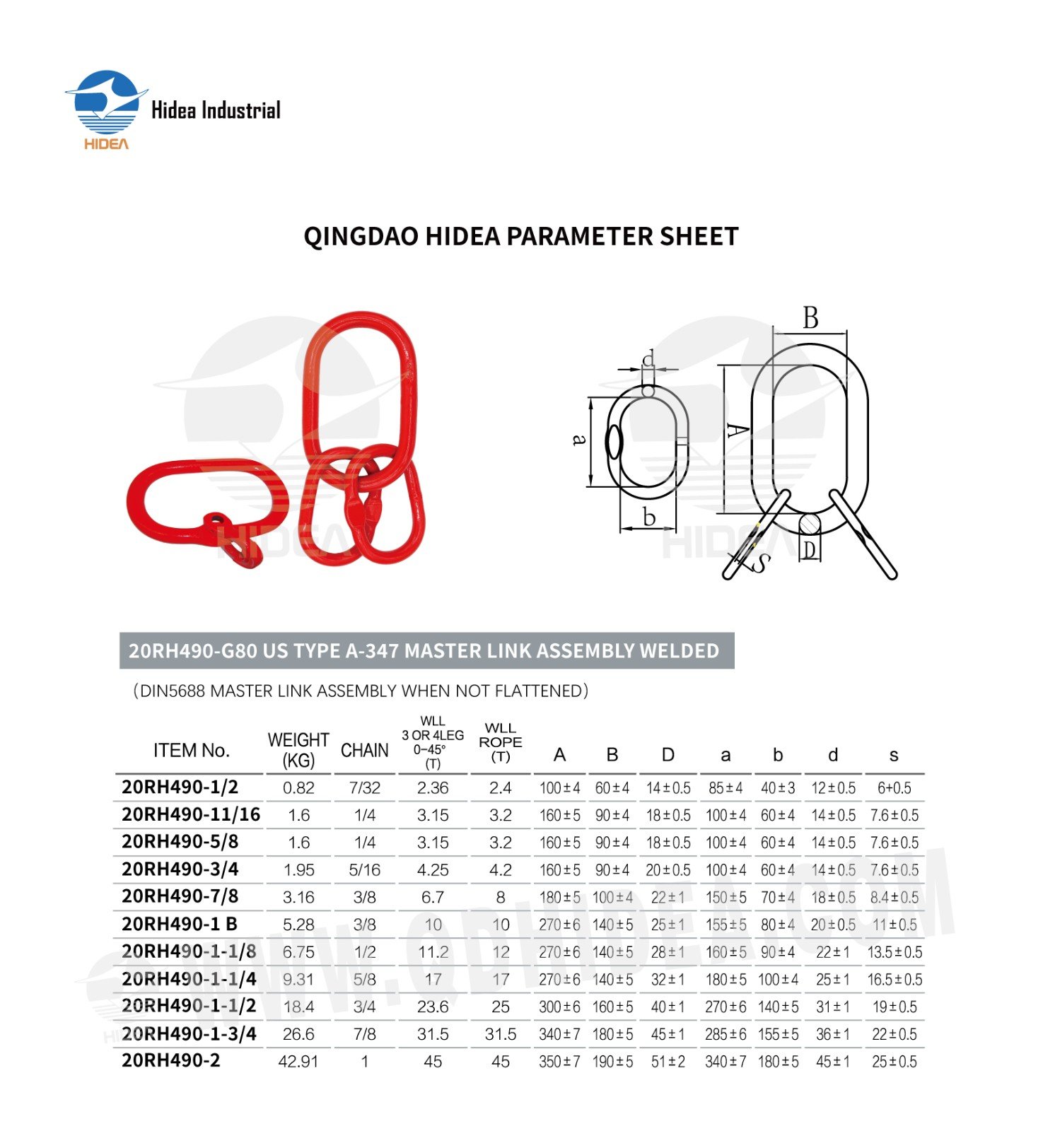 HIDEA G80 US Type A-347 Master Link Assembly