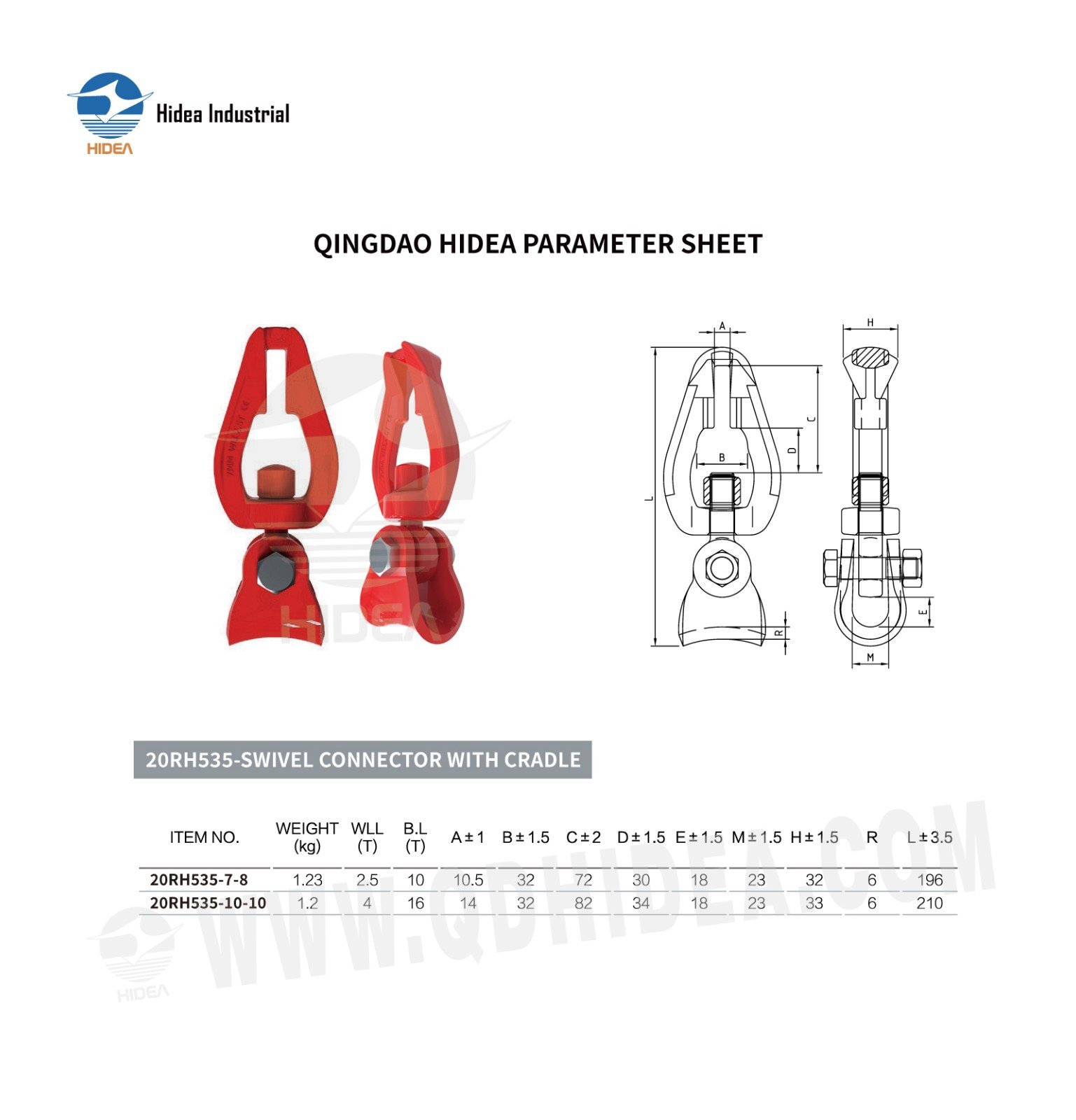 HIDEA G80 Chain-Rope Swivel Connector with Cradle