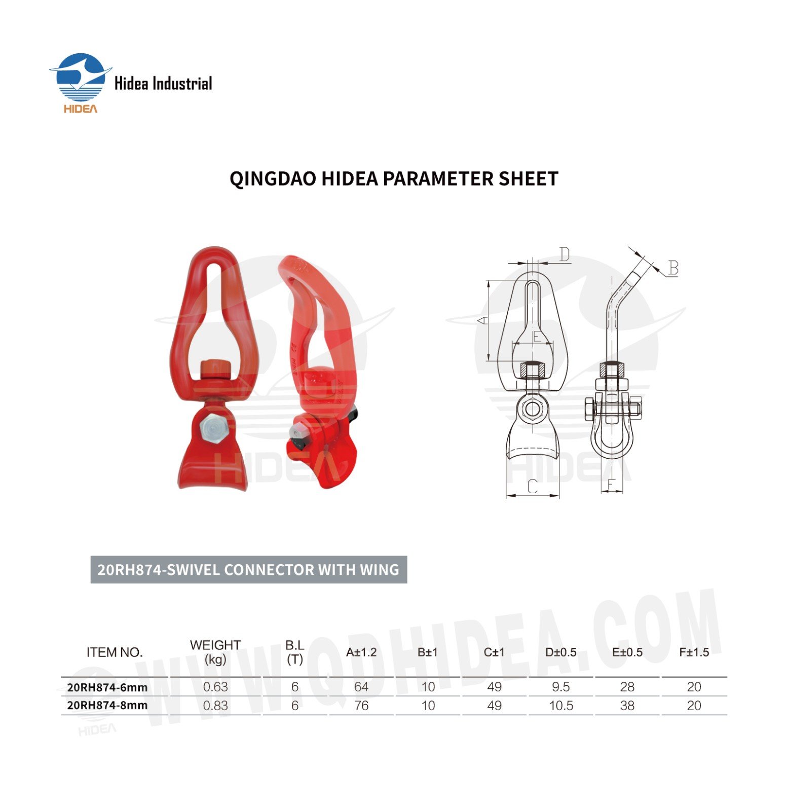 HIDEA G80 Chain-Rope Swivel Connector with Wing