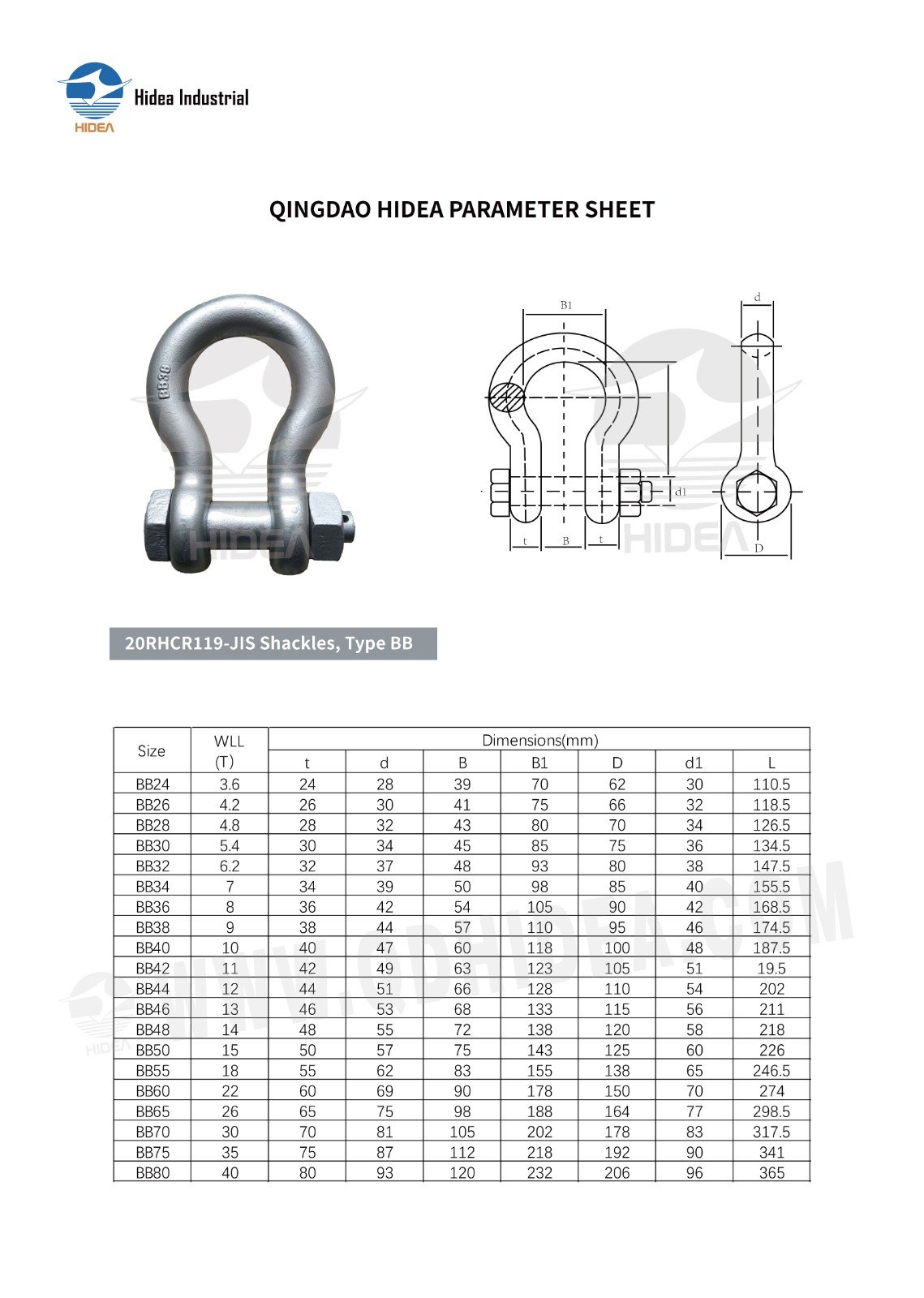 HIDEA JIS Bow Shackle BB Type