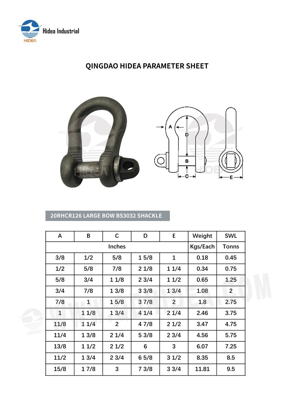 HIDEA LARGE BOW BS3032 SHACKLE