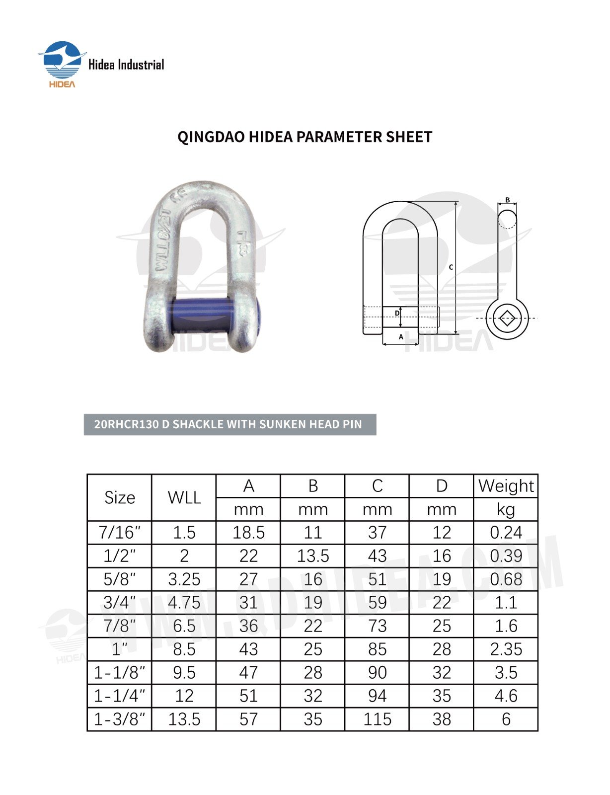 HIDEA Square Sunken Hole Fishing Dee Shackle