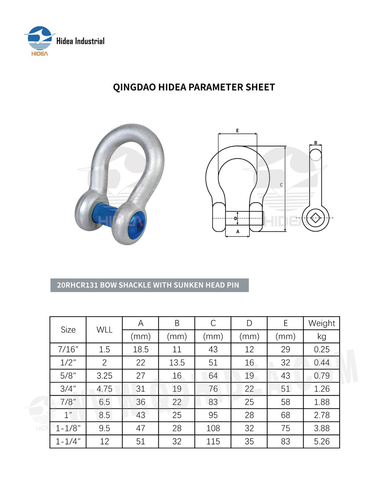 HIDEA Square Sunken Hole Fishing Bow Shackle