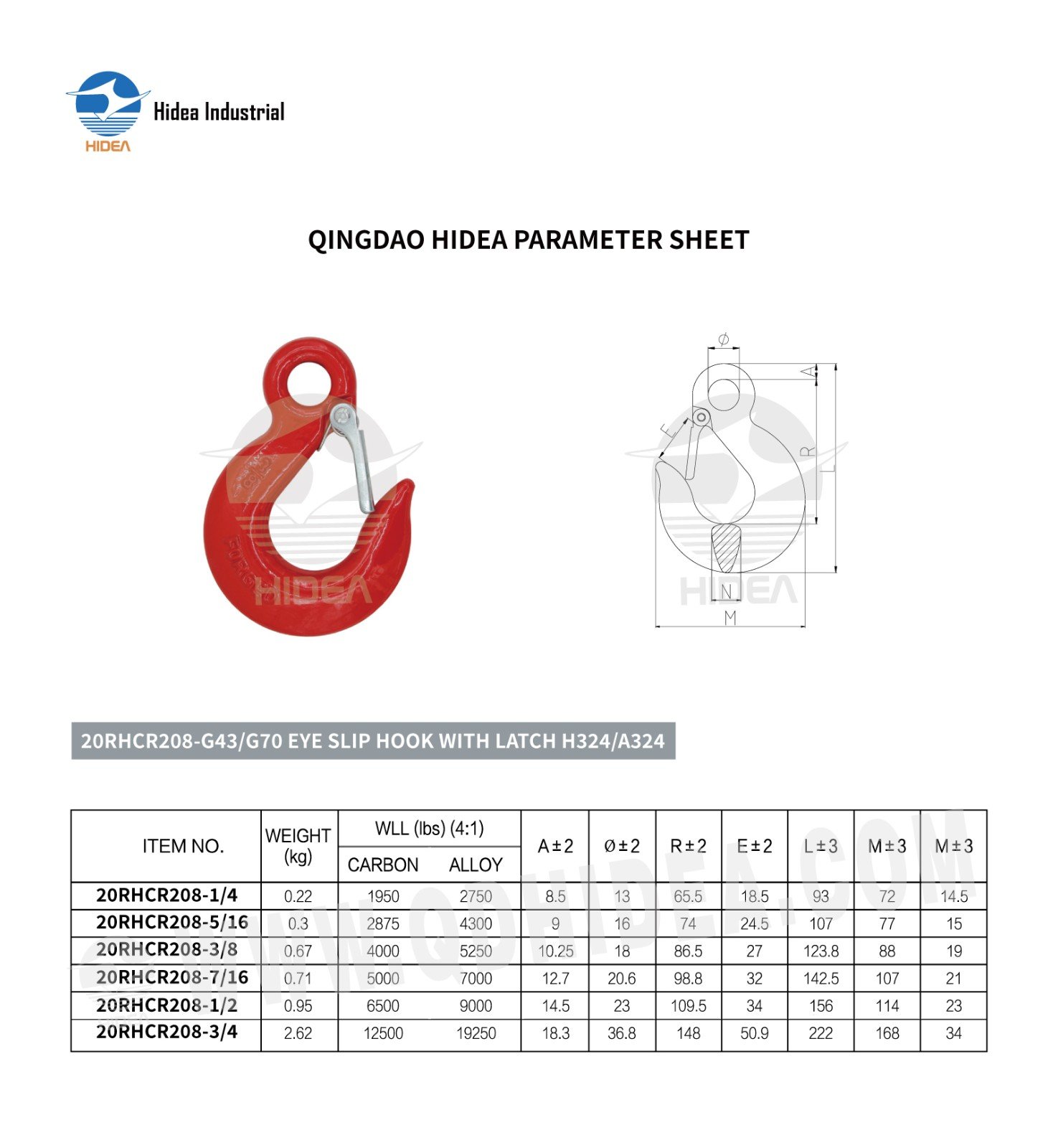 HIDEA G43/G70 Eye Slip Hook with Latch