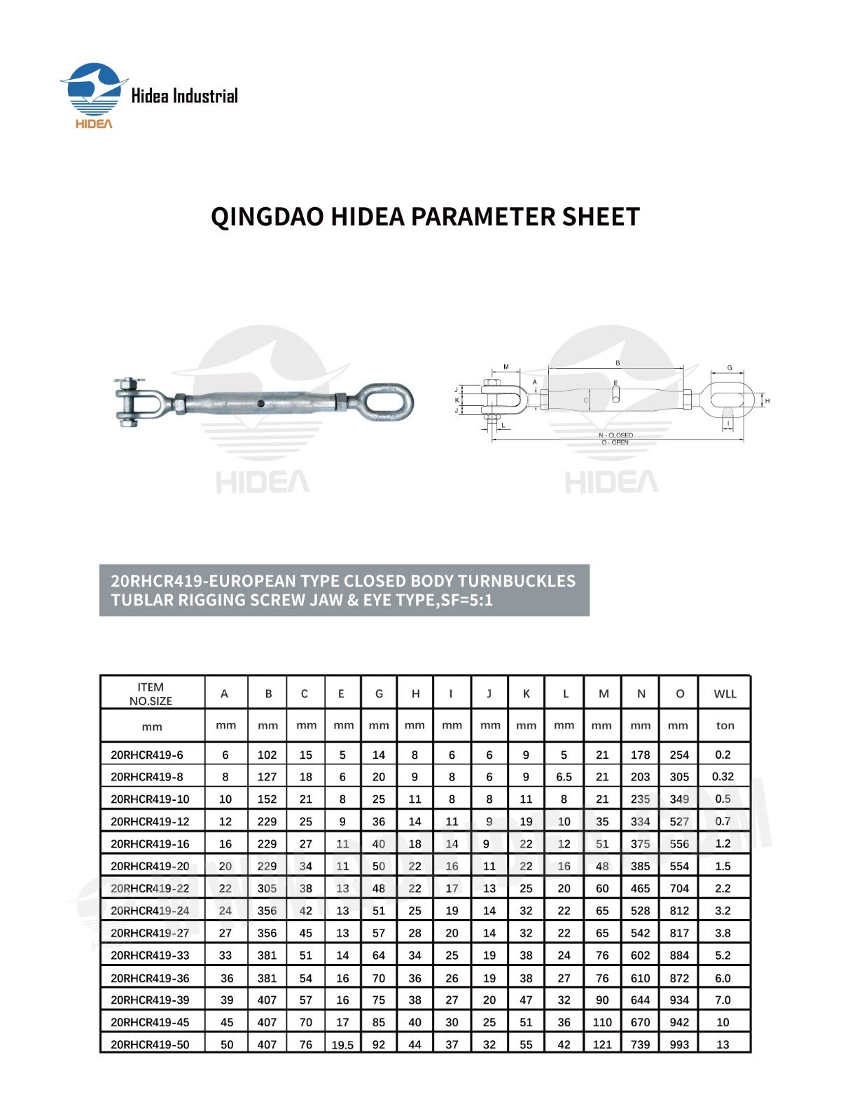 HIDEA European Type Jaw & Eye Rigging Screw