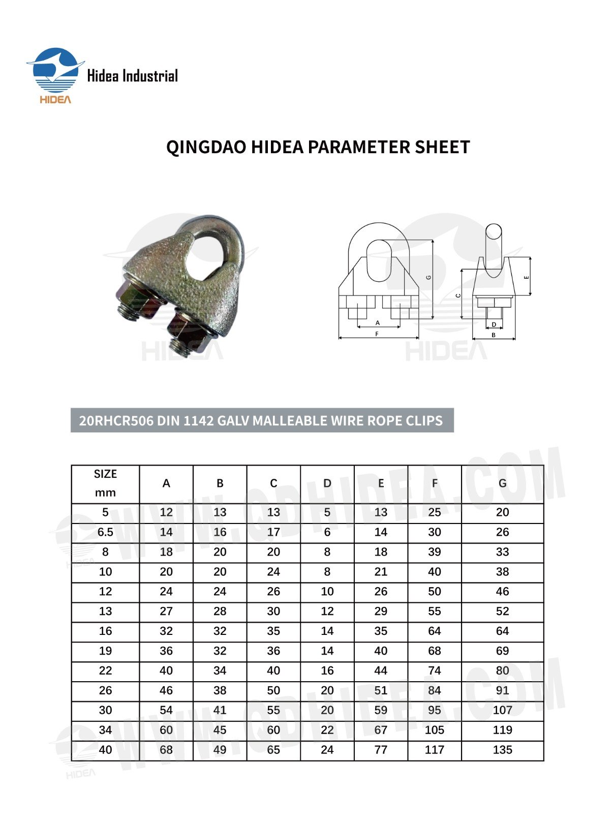 HIDEA U-Bolt Wire Rope Fastener
