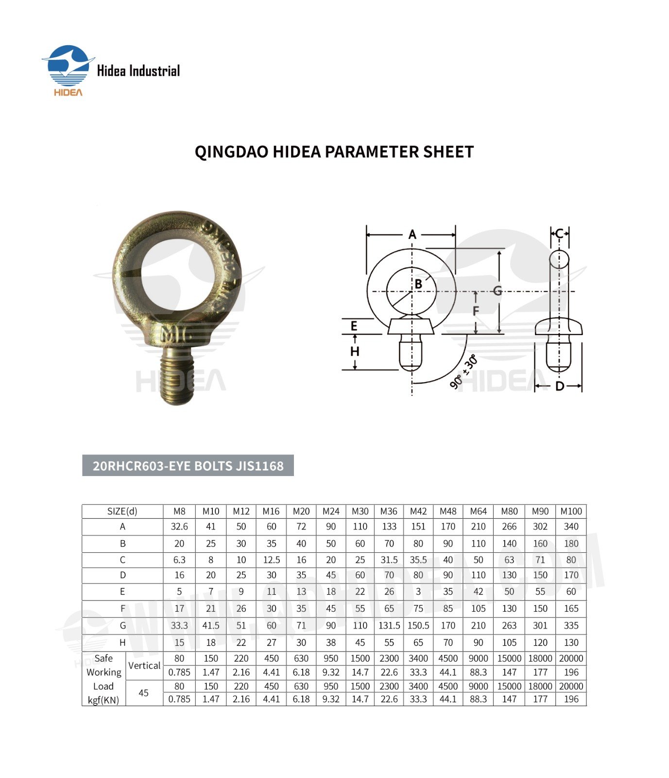 HIDEA JIS1168 Screw Eyebolt 