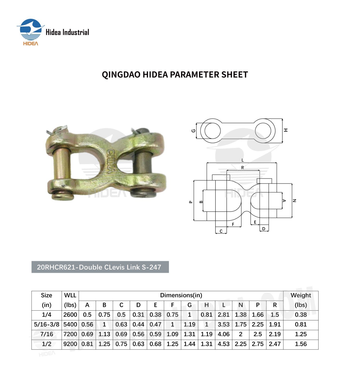 HIDEA Forged Double Clevis Link