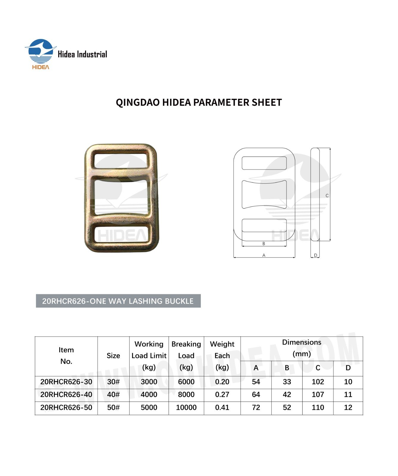 HIDEA Forged One Way Lashing Buckle