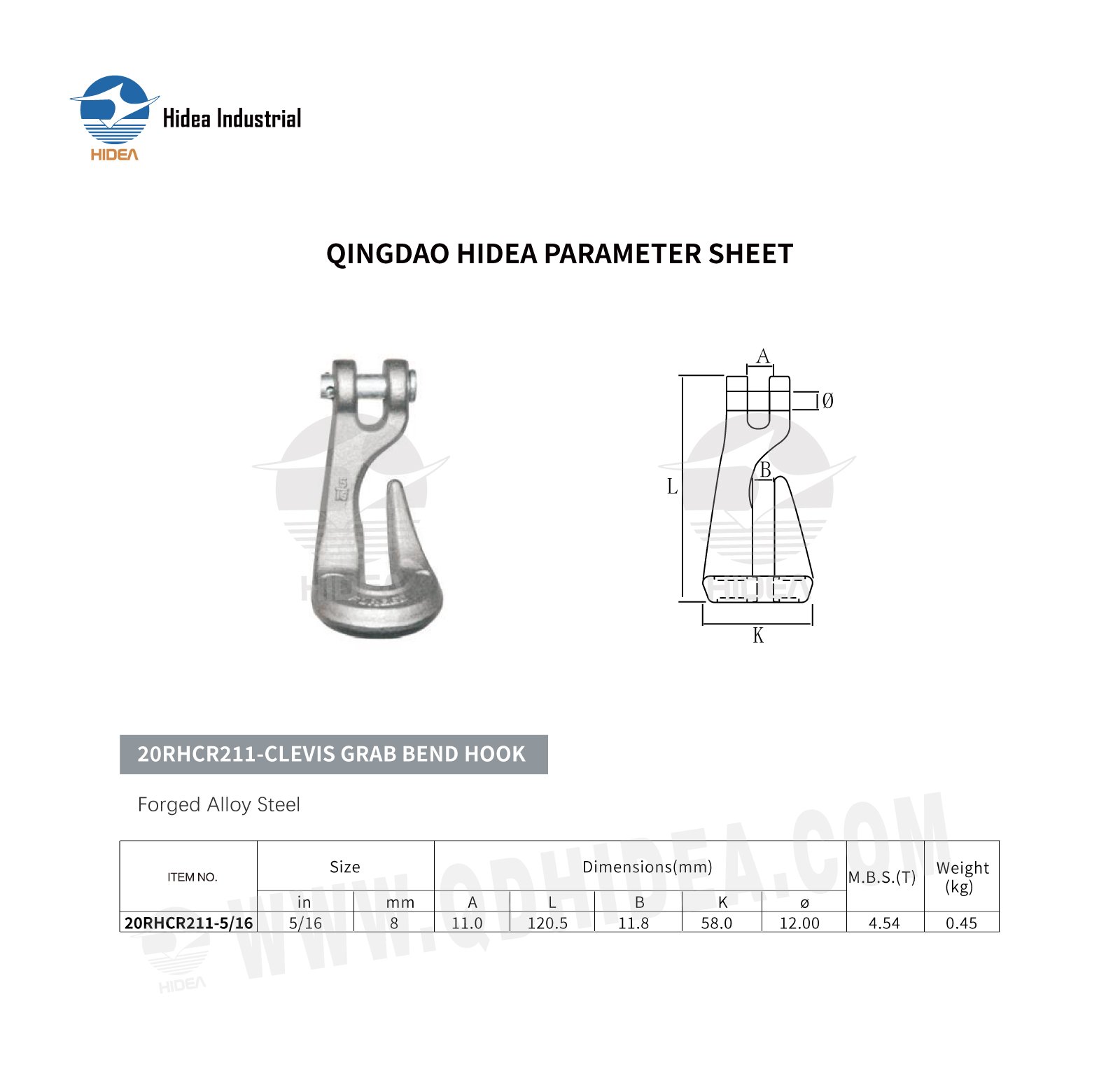 HIDEA Clevis Grab Bend Hook Supplier