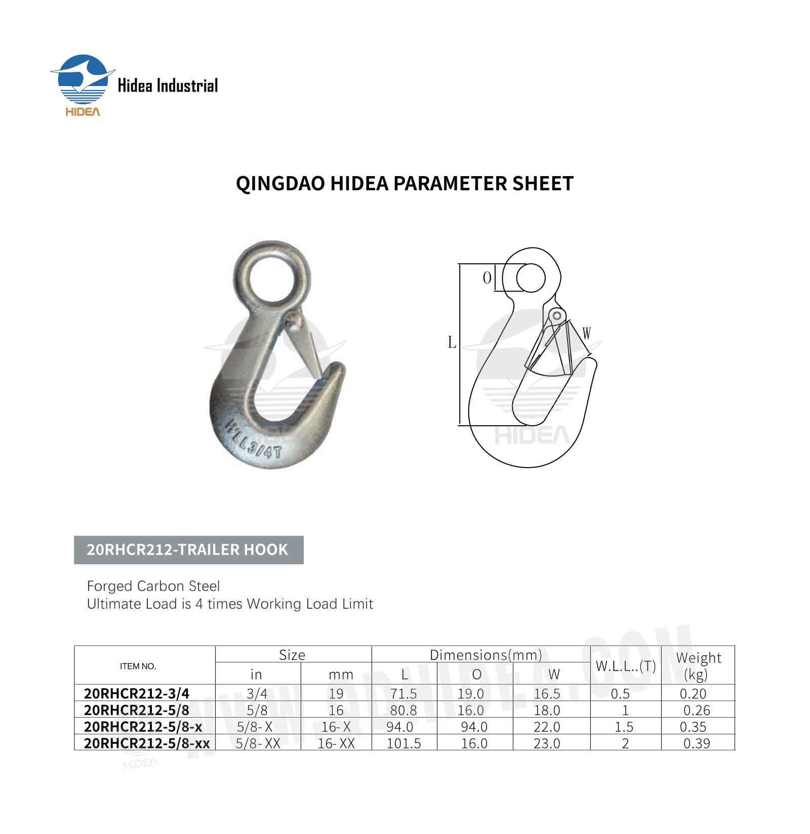 HIDEA Adjustable Trailer Hitch Towing Eye Hook