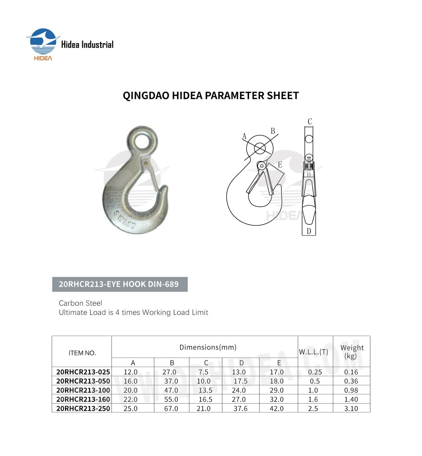 HIDEA Forged Eye Hook DIN-689