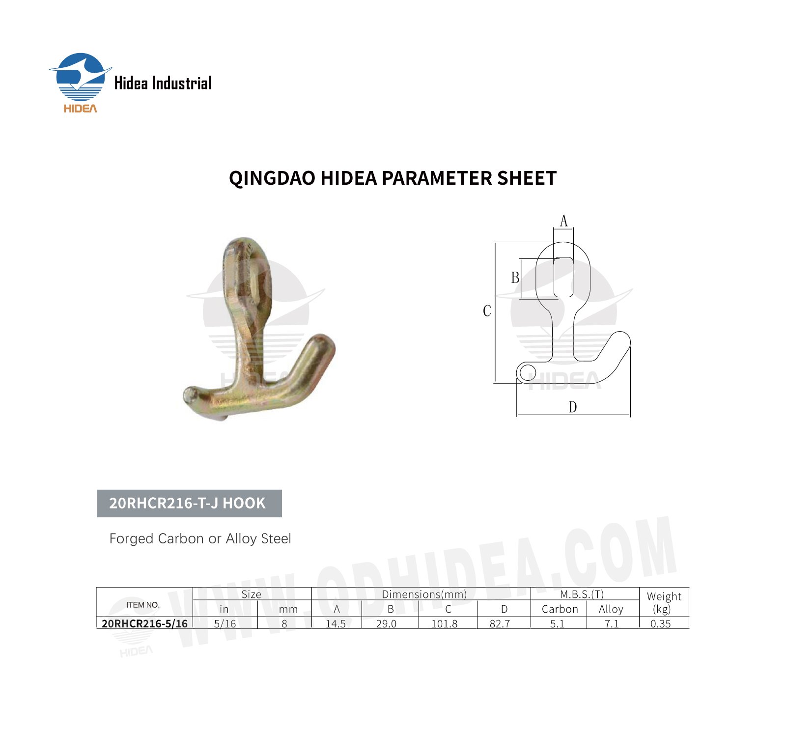 HIDEA TJ Combo Hook for Towing and Load Securing