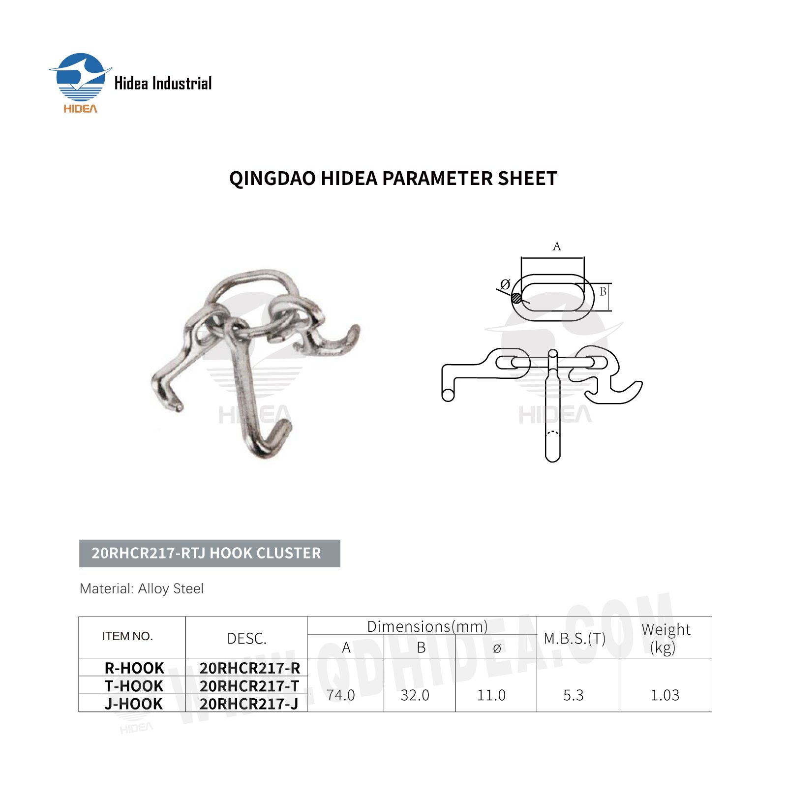 HIDEA RTJ Cluster Hook Assembly