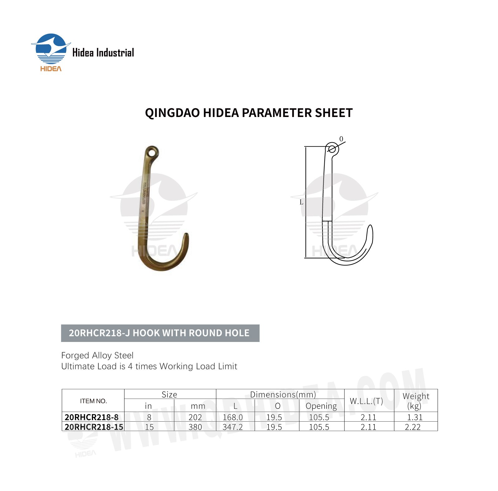 HIDEA J Hook with Round Hole