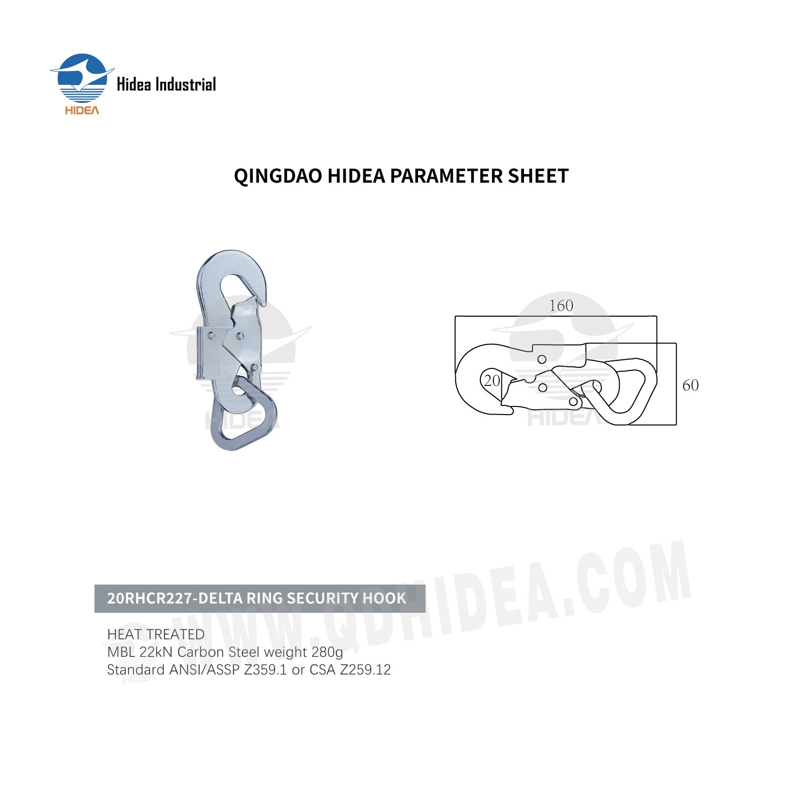 HIDEA Delta Ring Security Snap Hook for Fall Arrest Systems 